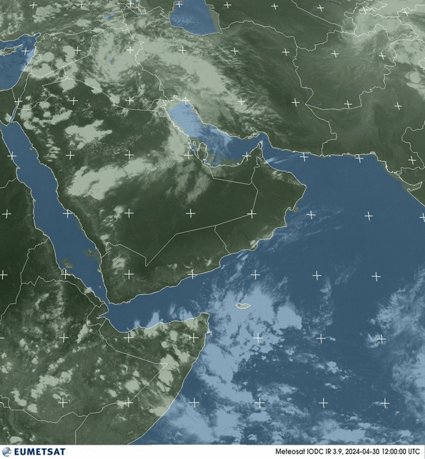 Meteosat - canlandırma - kızılötesi : Arap Yarımadası