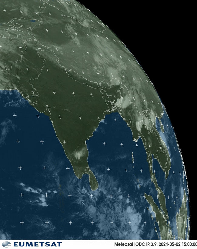 Meteosat - animació - infraroja : Índia