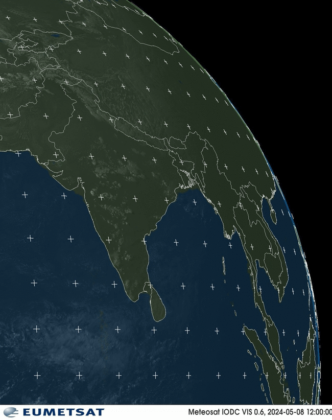 Meteosat - animation - synlig : Indien