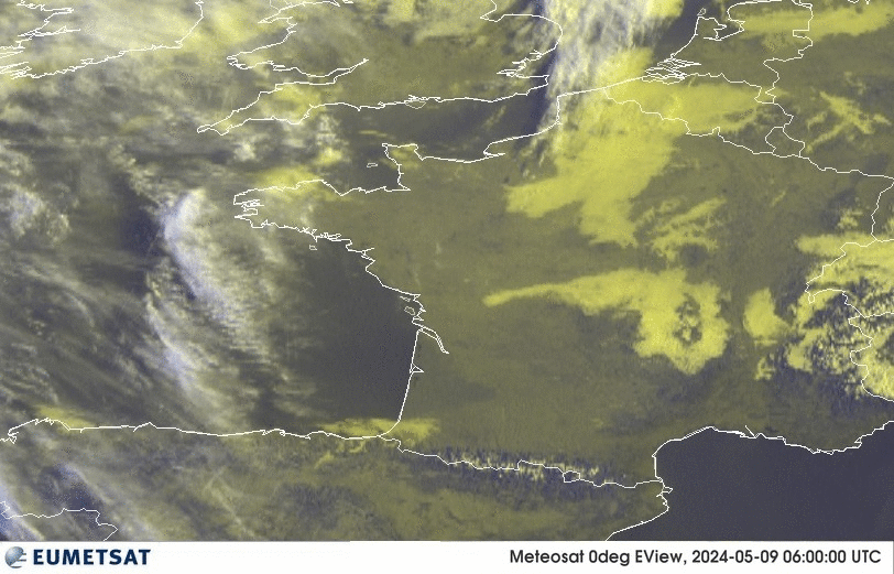 Meteosat - мультипликация - RGB : Франция, Бельгия