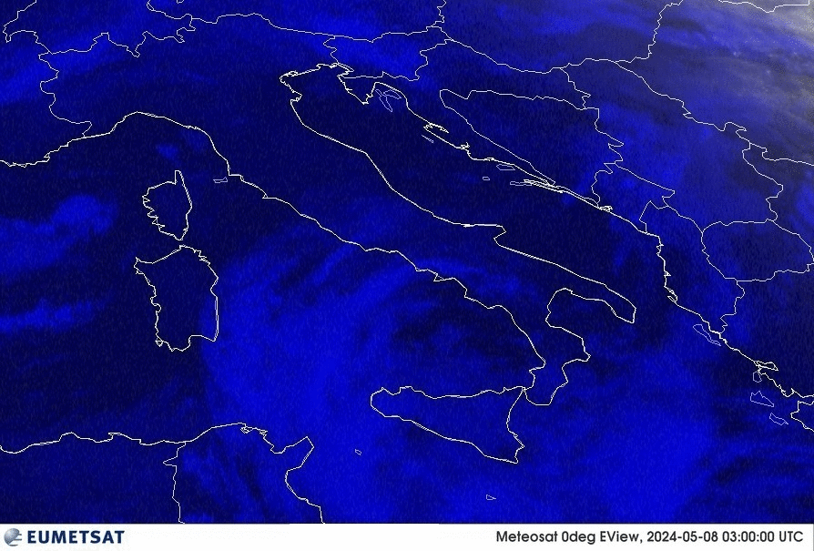 Meteosat - мультипликация - RGB : Италия, Хорватия, Словения, Венгрия, Сербия, Босния и Герцеговина, Республика Македония, Албания, Косово