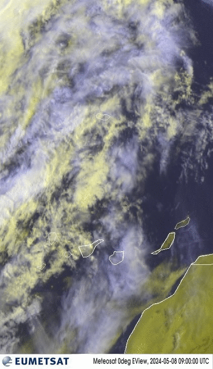 Meteosat - мультипликация - RGB : Мадейра - Канарские острова