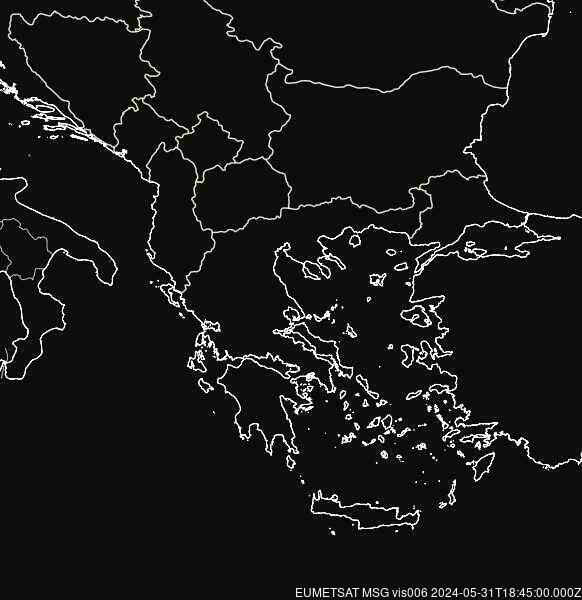 Meteosat - precipitació - Grècia, Bulgària, Romania, Sèrbia, Bòsnia i Hercegovina, Montenegro, Macedònia, Albània, Kosovo, Turquia