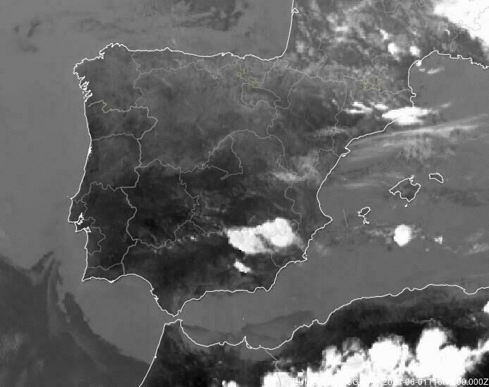 Meteosat - Niederschlag - Spanien - Portugal
