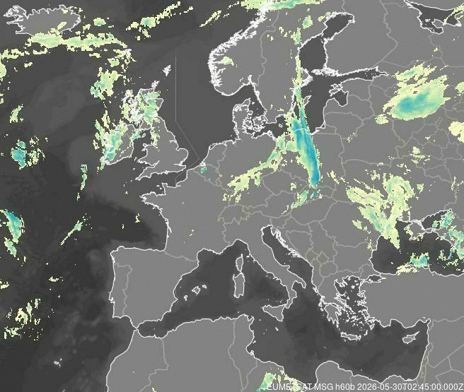 Meteosat - csapadék - Európa