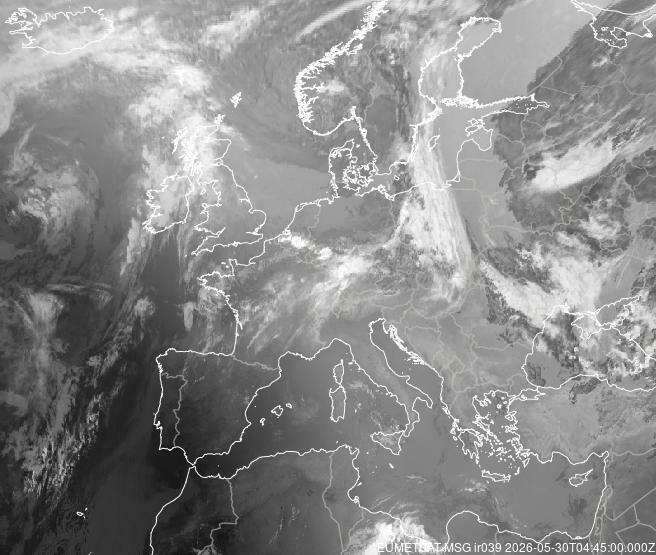 Meteosat - infravörös - Európa