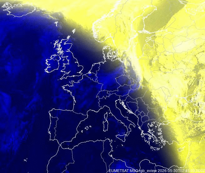 Meteosat - csapadék - Európa