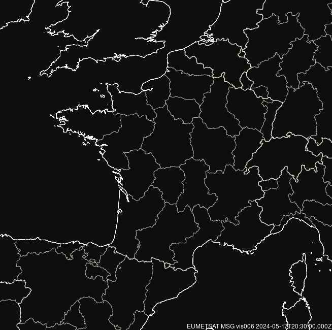 Meteosat - görünür - Fransa, Belçika, İsviçre