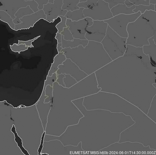 Meteosat - précipitations - Israël, Palestine, Liban, Syrie, Jordanie