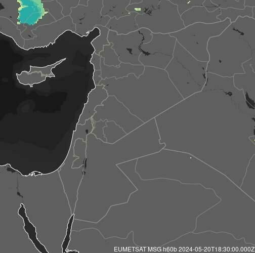 Meteosat - Niederschlag - Israel, Palästina, Libanon, Syrien, Jordanien