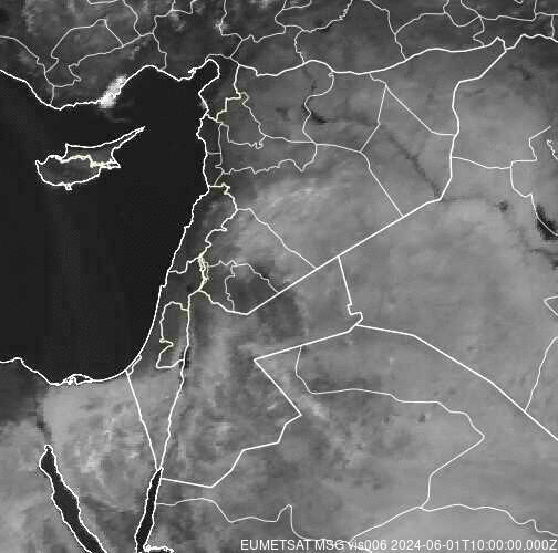 Meteosat - nederbörd - Israel, Palestina, Libanon, Syrien, Jordanien