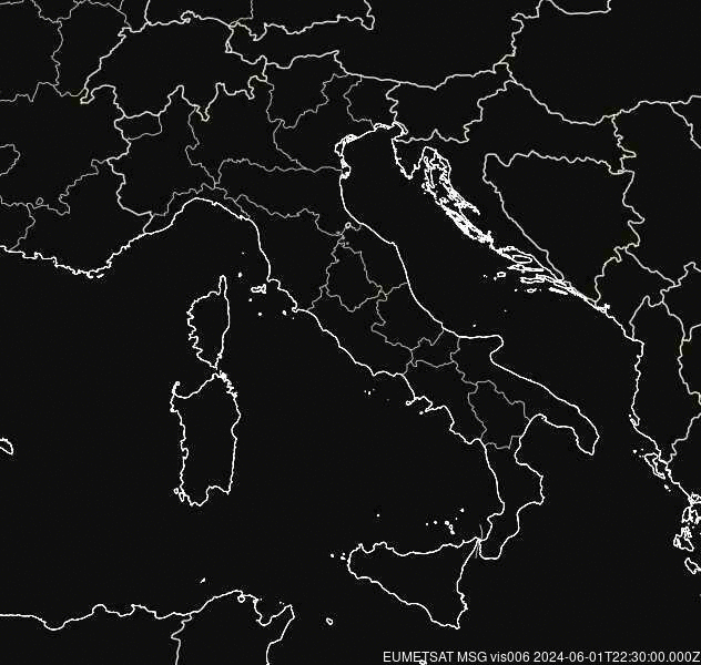 Meteosat - precipitación - Italia, Suiza, Eslovenia, Croacia, Bosnia y Herzegovina, Montenegro, Albania