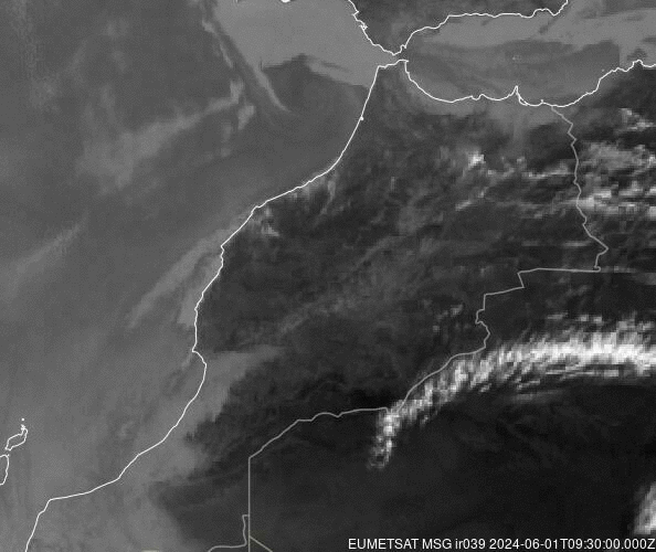 Meteosat - opad atmosferyczny - Maroko
