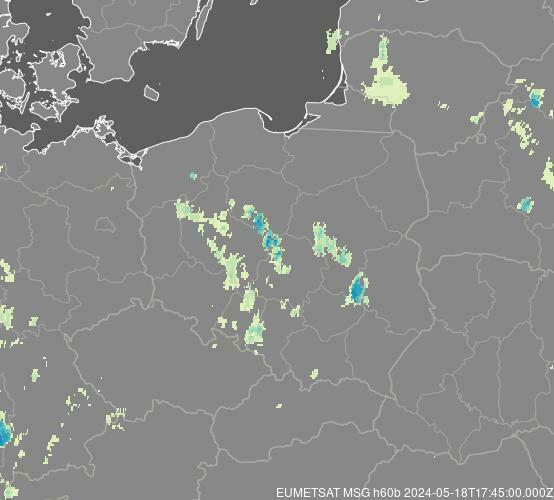 Meteosat - précipitations - Pologne, République Tchèque, Slovaquie, Lituanie