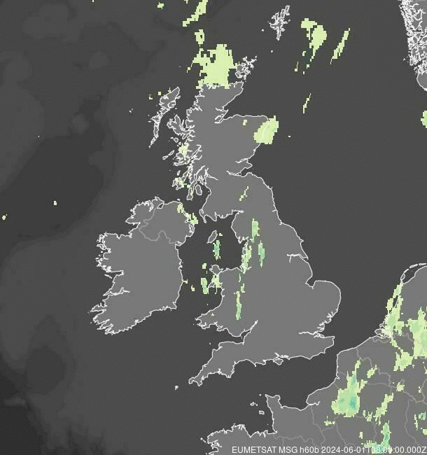 Meteosat - precipitații - Regatul Unit - Irlanda