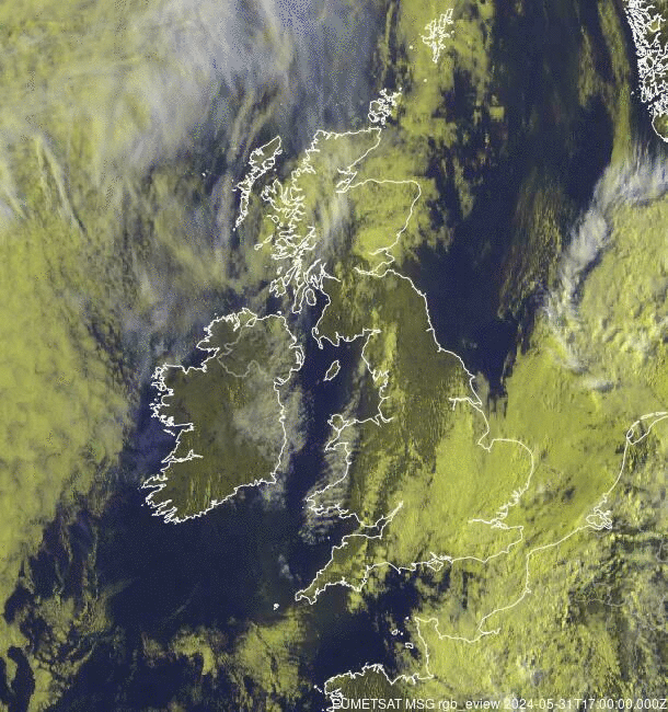 Meteosat - krituliai - Jungtinė Karalystė - Airijos sala